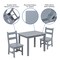 Emma and Oliver Kids 3 Piece Solid Hardwood Table and Chair Set for Playroom, Kitchen